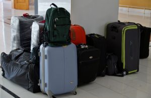 A picture of Suitcases and luggage on a floor